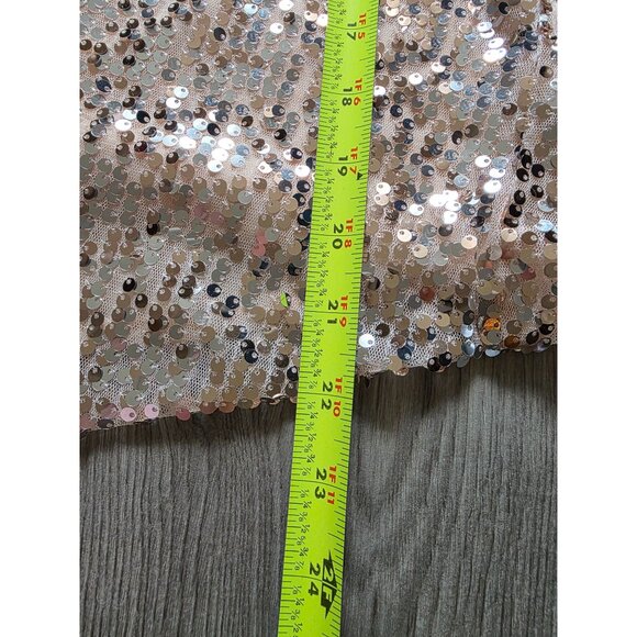 Torrid Womens Sequin Open Front Cardigan Size L Beige & Gold - Picture 5 of 6